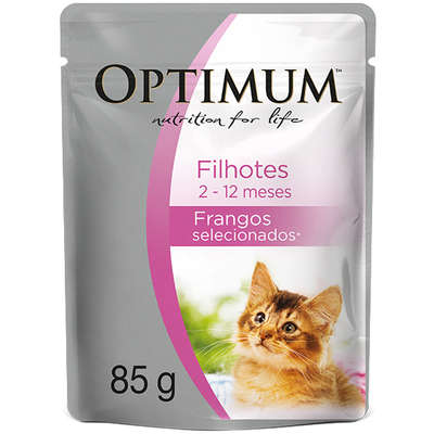 RaÃ§Ã£o Optimum SachÃª Frango para Gatos Filhotes